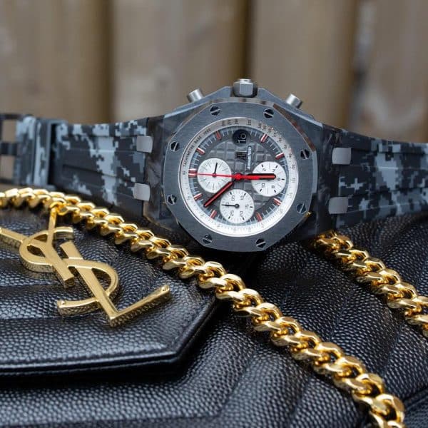 GRAPHITE DIGI CAMO RUBBER STRAP FOR AUDEMARS PIGUET ROYAL OAK