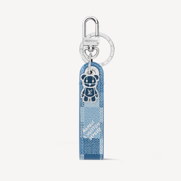 LV LOUIS BEAR DRAGONNE KEY HOLDER & BAG CHARM (BLUE)